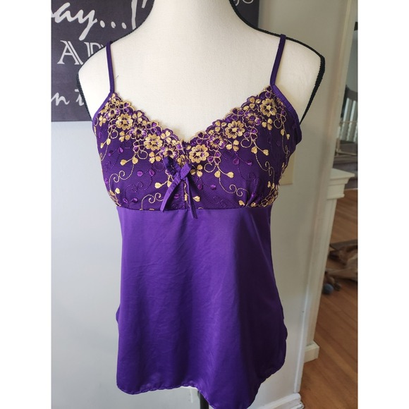 Y2K 90s Satin Fairy Top M Lace Romantic Whimsigoth Dainty Coquette Doll‎ Purple - Picture 6 of 10